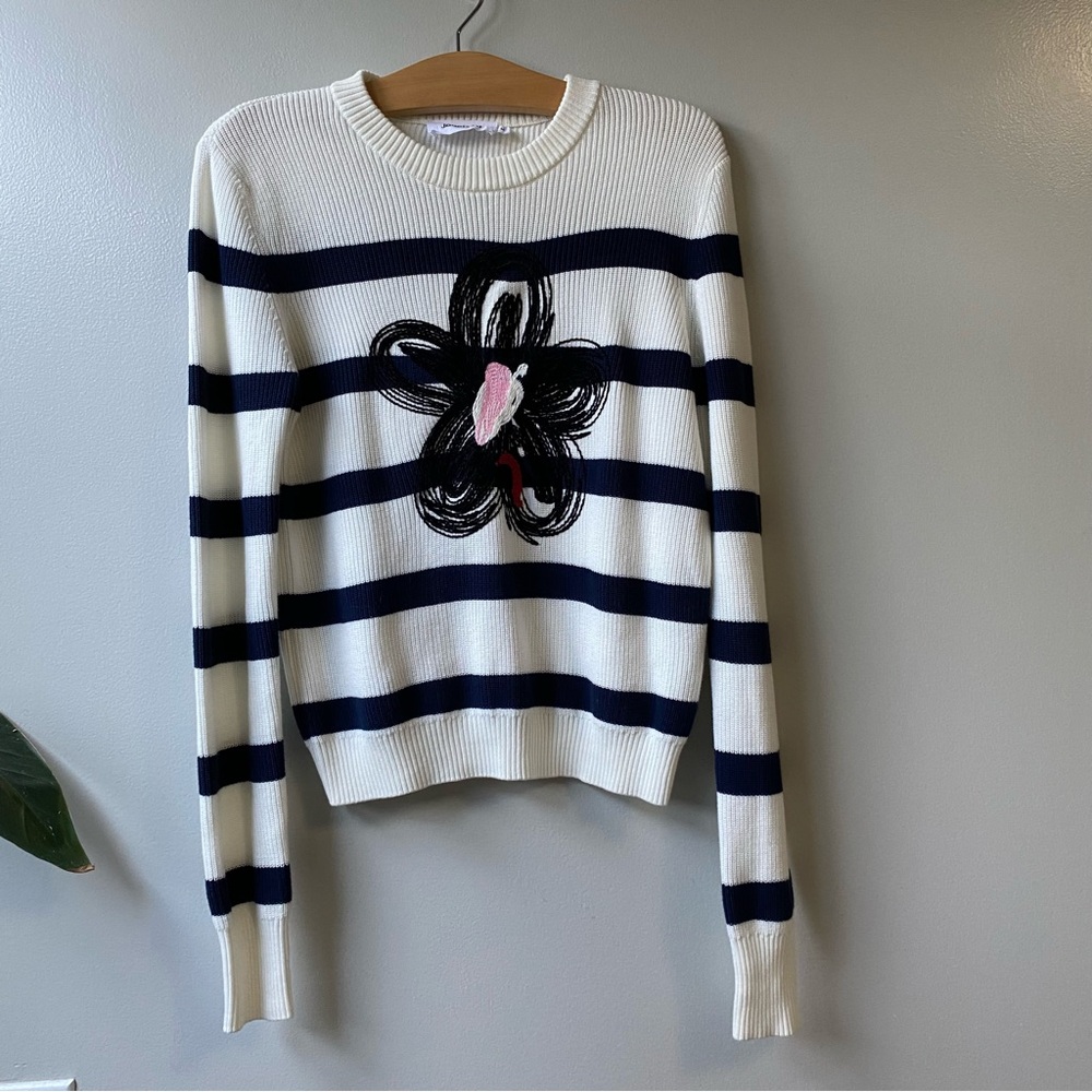 Desigual Navy and White Striped Sweater